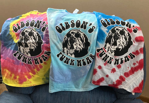 TheraPets & Gibson's Funk Wear Tie-Dye Shirts